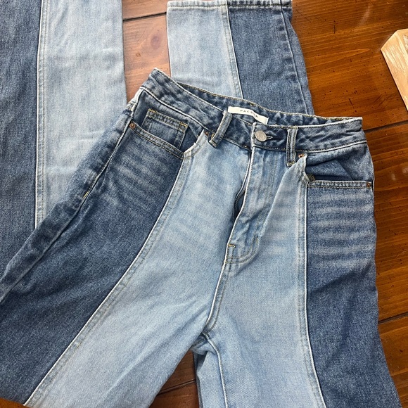 PacSun Two Tone Blue Denim 90s Boyfriend Jeans. Size 25 - Picture 2 of 10